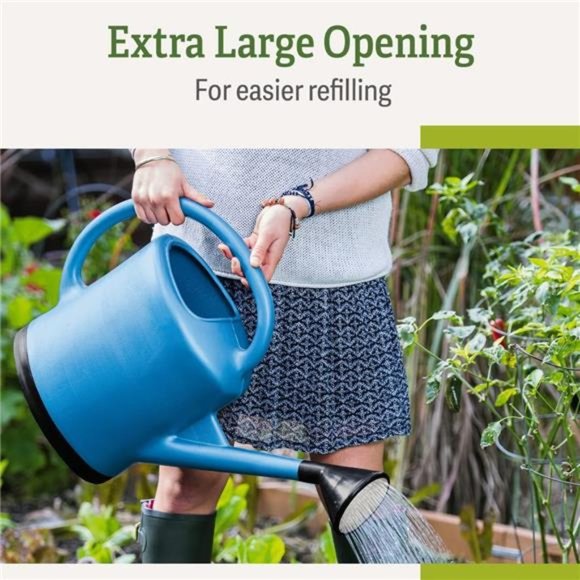 French Blue Watering Can | 3 Gallon Water Gallon Shower for Plants w/ Metal Head - Picture 4 of 5